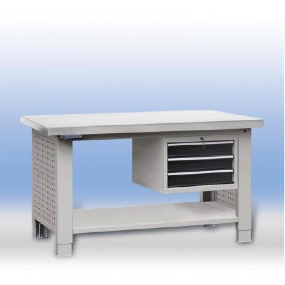 Stainless Steel Tabletop 3-drawer Electric Lifting Workbench
