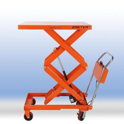 Double scissor lifting platform trucks