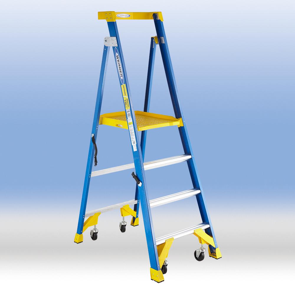 Single-side Platform Step Ladder (with wheel self-locking)