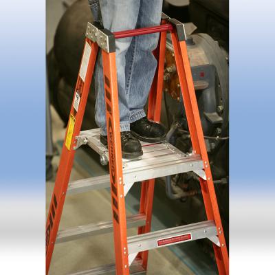 Double Platform Step Ladder (self-locking with wheels)