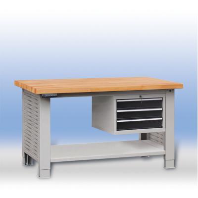 Beech Tabletop 3-drawer Electric Lifting Workbench