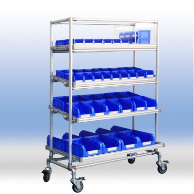 精益管蜂窝层板零件盒推车